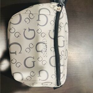 GUESS Black and Gray Monogram Toiletry Bag
